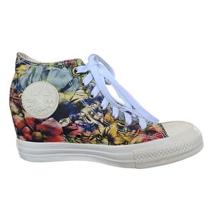 Converse Wedge Heel Chuck Taylor All Star Lux Hi Top Floral Rare sz 7.5